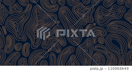 Vector seamless line wave map texture, contour background, abstract typography land pattern. Golden luxury relief illustration, organic shapes. Vector seamless line wave map texture, contour background, abstract typography land pattern. Golden luxury relief illustration, organic shapes. 110068649