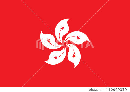 The national flag of Hong Kong vector illustration with official color The national flag of Hong Kong vector illustration with official color 110069050