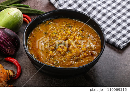 Indian cuisine Dal Tadka soup 110069316