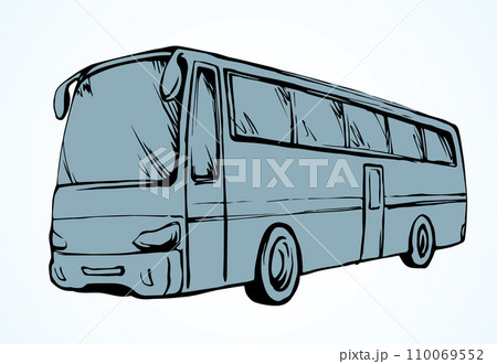 Large intercity bus. Vector drawing Large intercity bus. Vector drawing 110069552