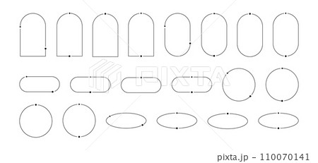 Aesthetic frames pack of y2k elements. Minimalistic linear templates for posters, posts and stories. Borders for social networks. Isolated vector illustration on white background. Aesthetic frames pack of y2k elements. Minimalistic linear templates for posters, posts and stories. Borders for social networks. Isolated vector illustration on white background. 110070141