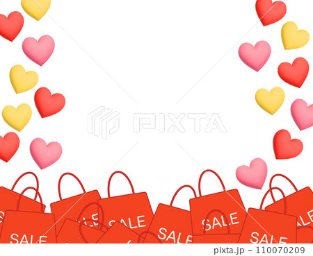 ハート セール フレーム背景素材 赤 ハート セール フレーム背景素材 赤 110070209