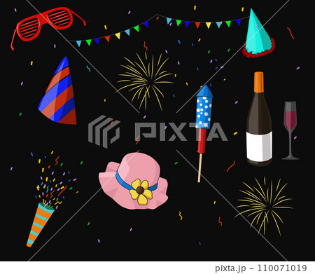 New year eve symbol collection 110071019