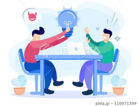 Illustration vector graphic cartoon character of plagiarism 110071399