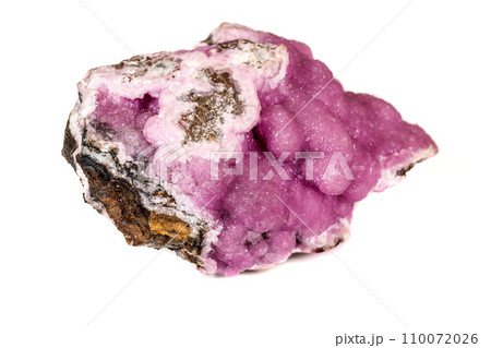 Macro stone cobalt calcite mineral on white background Macro stone cobalt calcite mineral on white background 110072026