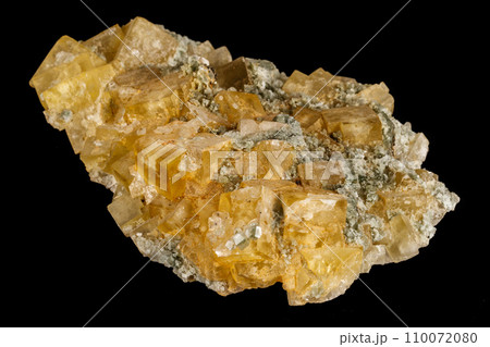 Macro stone Fluorite mineral on black background Macro stone Fluorite mineral on black background 110072080