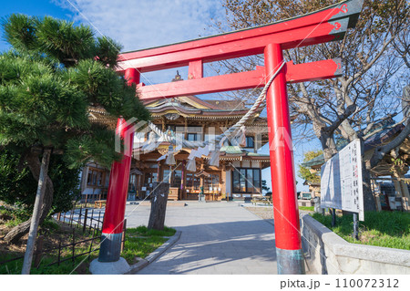 「青森県」蕪島神社の鳥居 「青森県」蕪島神社の鳥居 110072312