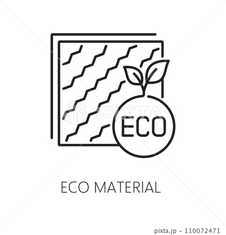 Eco material icon, wall thermal insulation. House construction energy save and heat protection system, home facade insulation layer from eco safe material technology line vector symbol or icon Eco material icon, wall thermal insulation. House construction energy save and heat protection system, home facade insulation layer from eco safe material technology line vector symbol or icon 110072471