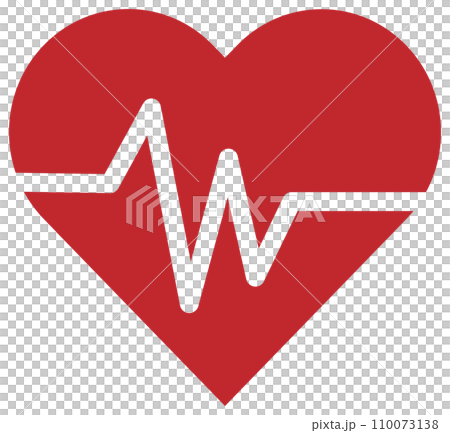 Heart electrocardiogram icon red Heart electrocardiogram icon red 110073138