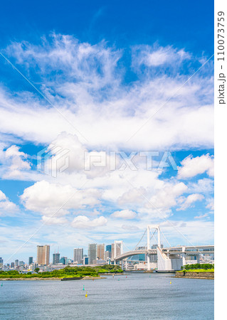 【東京都】真夏のお台場の都市風景 【東京都】真夏のお台場の都市風景 110073759