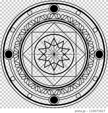 Flower magic circle no text 110073827