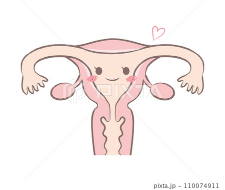 可愛い子宮のキャラクターイラスト 可愛い子宮のキャラクターイラスト 110074911