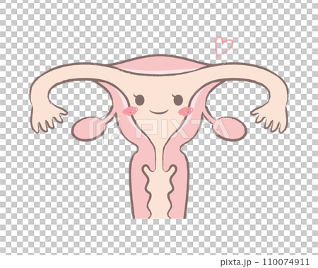 可愛い子宮のキャラクターイラスト 可愛い子宮のキャラクターイラスト 110074911