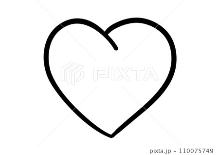 Hand drawn line heart on white background. Hand drawn line heart on white background. 110075749
