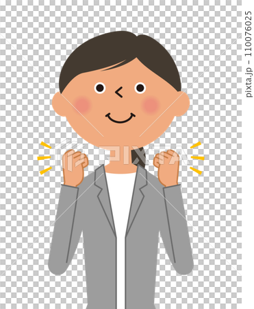 ガッツポーズをするスーツの女性 ファイティングポーズ ガッツポーズをするスーツの女性 ファイティングポーズ 110076025