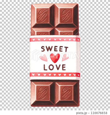 Chocolate bar with Valentine's themed wrapper Chocolate bar with Valentine's themed wrapper 110076658