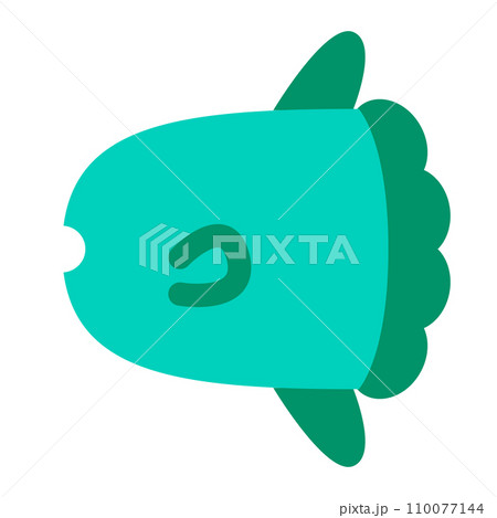 魚、マンボウを表すカラースタイルのアイコン 110077144