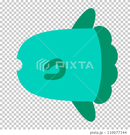 魚、マンボウを表すカラースタイルのアイコン 110077144