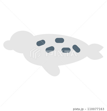 海の生物、アザラシを表すカラースタイルのアイコン 110077163