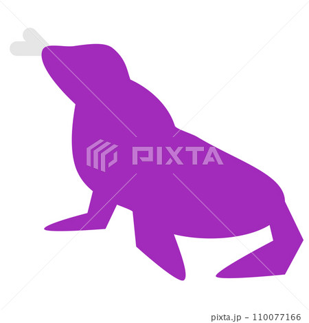 海の生物、トドを表すカラースタイルのアイコン 海の生物、トドを表すカラースタイルのアイコン 110077166