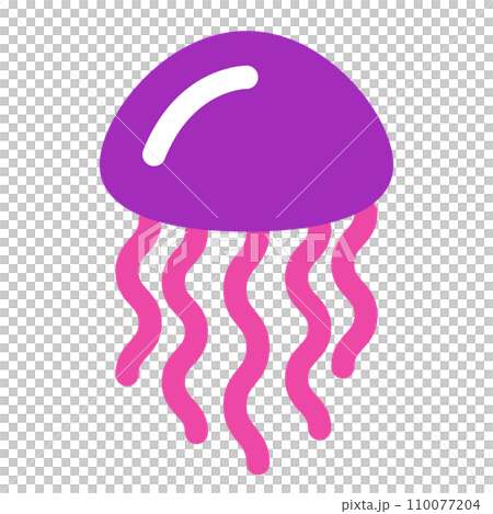 Color style icon representing sea life, jellyfish 110077204