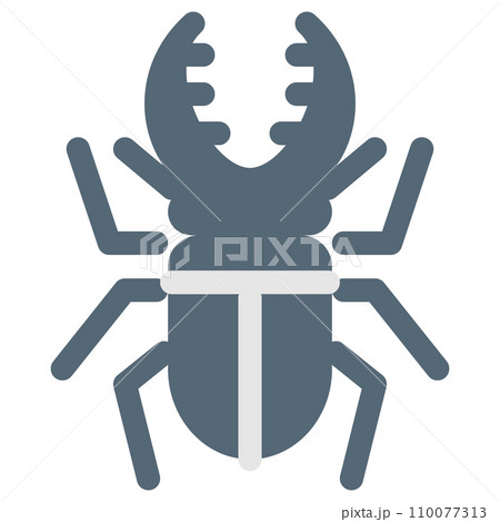 虫、クワガタを表すカラースタイルのアイコン 虫、クワガタを表すカラースタイルのアイコン 110077313