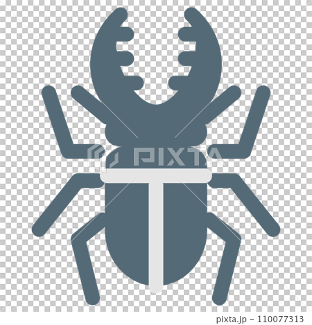 虫、クワガタを表すカラースタイルのアイコン 虫、クワガタを表すカラースタイルのアイコン 110077313