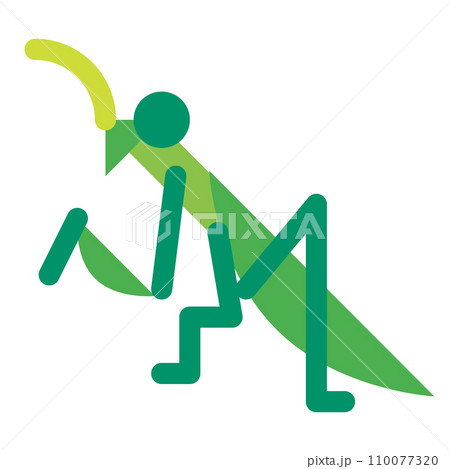 虫、カマキリを表すカラースタイルのアイコン 虫、カマキリを表すカラースタイルのアイコン 110077320