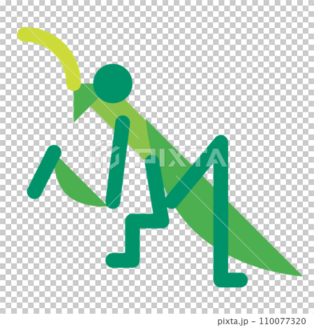 虫、カマキリを表すカラースタイルのアイコン 虫、カマキリを表すカラースタイルのアイコン 110077320