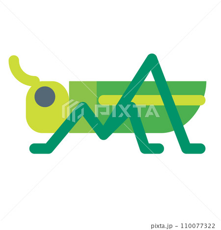 虫、バッタを表すカラースタイルのアイコン 虫、バッタを表すカラースタイルのアイコン 110077322