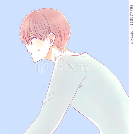 汗をかいている男性 110077798