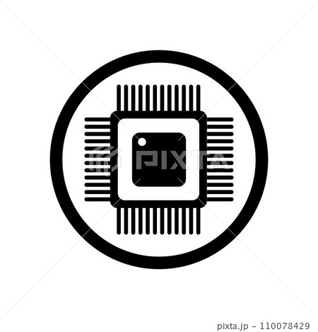 processor chip icon 110078429