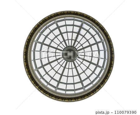The high ceiling glass dome isolated on White background with clipping path. 110079390