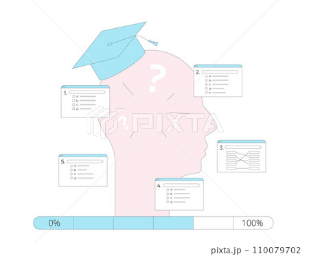 Online quality test. Learning science research. Vector illustration. 110079702