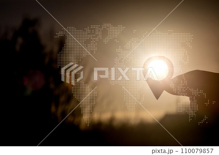 Concept of location in space. Concept of location in space. 110079857