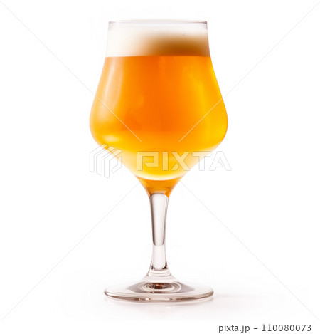 Beer in a stout glass on a white background. Mugs with drink like Ipa, Pale Ale, Pilsner, Porter or Stout 110080073