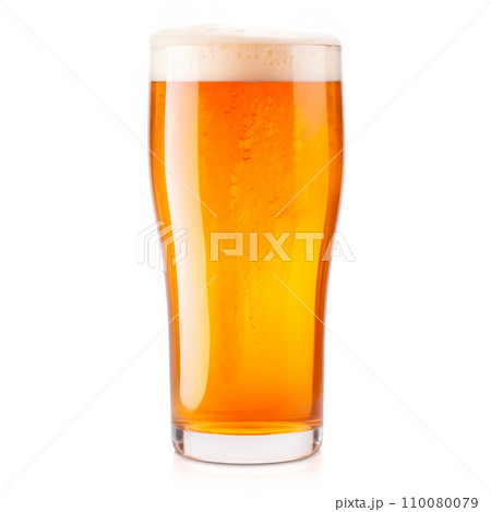 Beer in a tall glass on a white background. Mugs with drink like Ipa, Pale Ale, Pilsner, Porter or Stout Beer in a tall glass on a white background. Mugs with drink like Ipa, Pale Ale, Pilsner, Porter or Stout 110080079