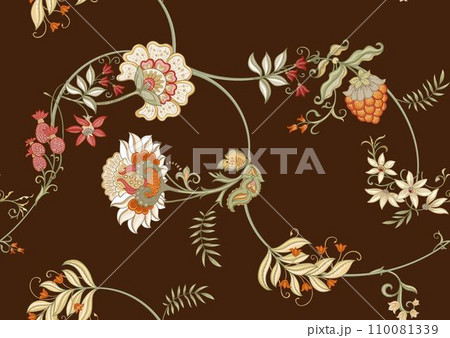 Fantasy flowers in retro, vintage 110081339