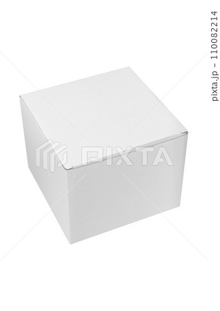 White cardboard box isolated on white background. White cardboard box isolated on white background. 110082214