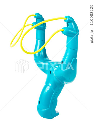 Toy slingshot isolated on white background. 110082229