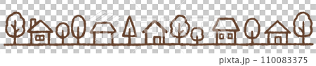 Hand drawn crayon style cityscape illustration 110083375