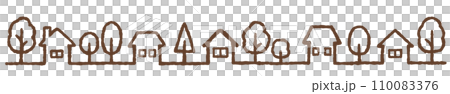 Hand drawn crayon style cityscape illustration 110083376