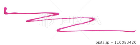 pink watercolor painted zigzag lines isolated on white background. pink watercolor painted zigzag lines isolated on white background. 110083420