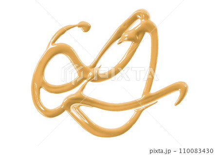 orange watercolor painted zigzag lines isolated on white background. orange watercolor painted zigzag lines isolated on white background. 110083430