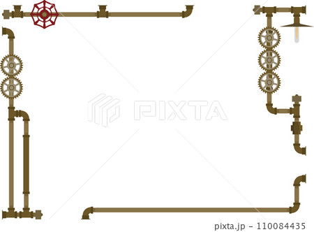 スチームパンクな配管フレーム 銅 ベタ塗り スチームパンクな配管フレーム 銅 ベタ塗り 110084435