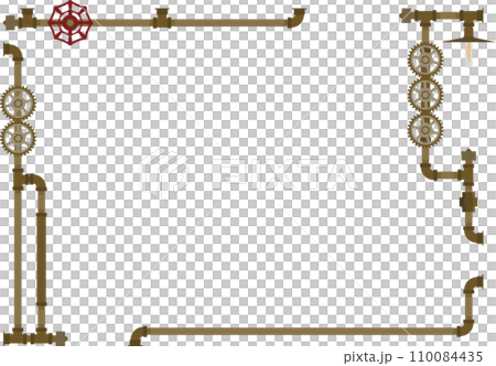 スチームパンクな配管フレーム 銅 ベタ塗り スチームパンクな配管フレーム 銅 ベタ塗り 110084435