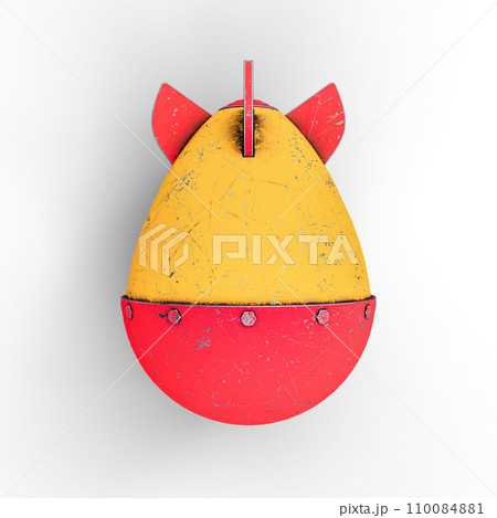 Atomic Nuclear Bomb on White Background. One of the Nuclear War Symbol. 3D Illustration. File with Clipping Path. Atomic Nuclear Bomb on White Background. One of the Nuclear War Symbol. 3D Illustration. File with Clipping Path. 110084881