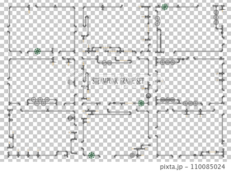 Steampunk piping frame set iron solid paint 110085024