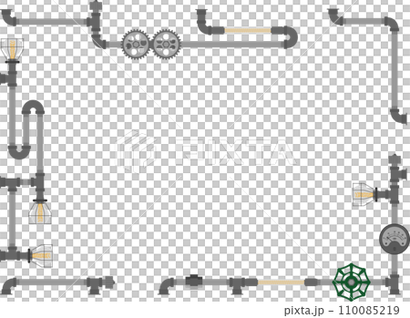 スチームパンクな配管フレーム 鉄 ベタ塗り スチームパンクな配管フレーム 鉄 ベタ塗り 110085219