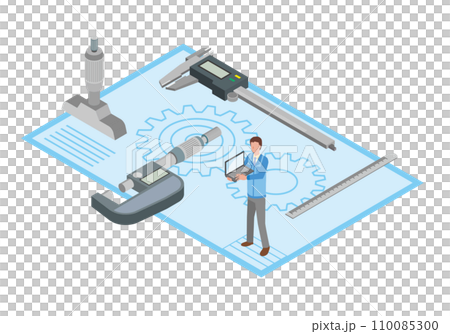 機械設計者と測定器具 110085300